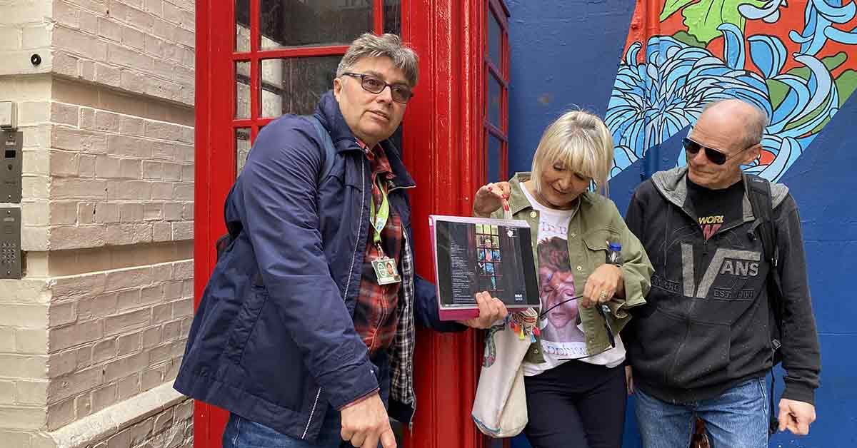 By a well known phonebox connected with David Bowie.