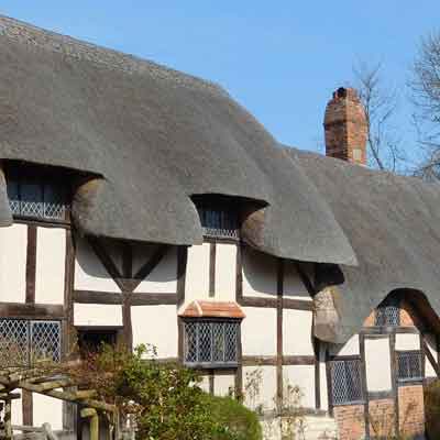 Mary Arden's thatched cottage.