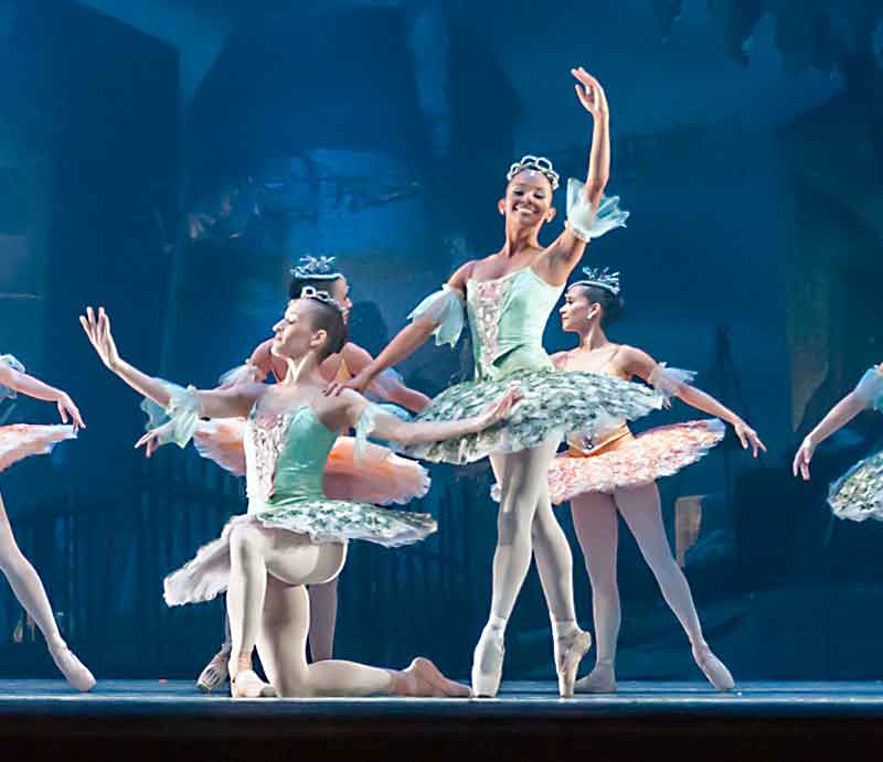 Ballerinas on stage in London's Theatreland.