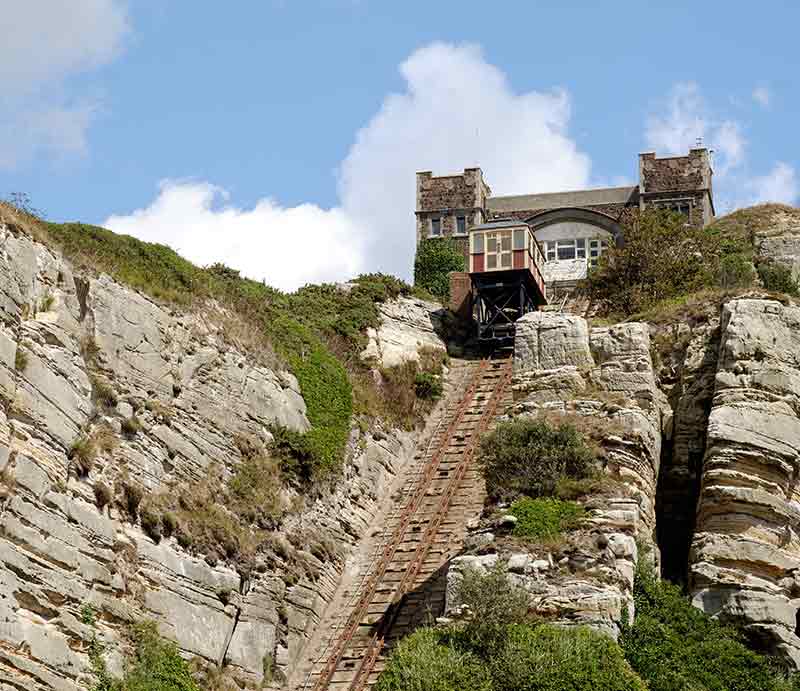 The carriage at the top of the cliff.