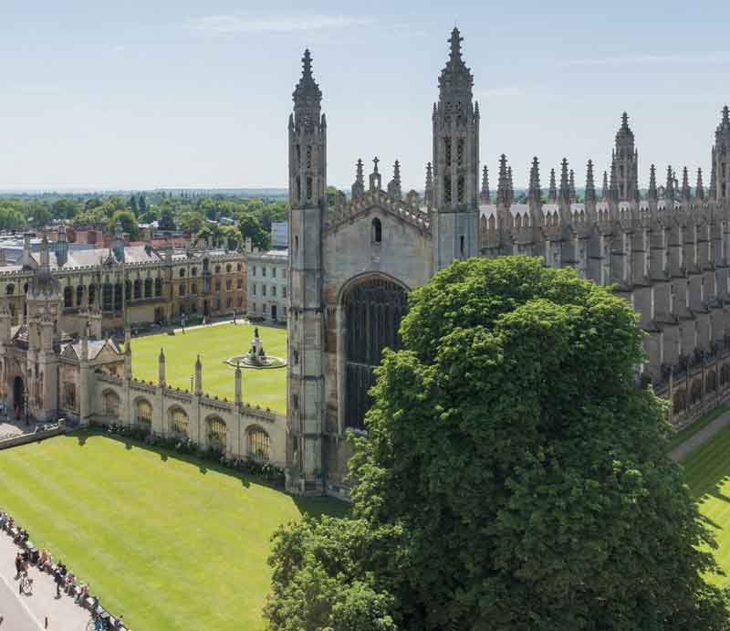 Aerial view of King's College Chapel.