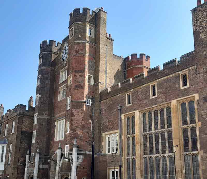 Tudor red-brick exterior.