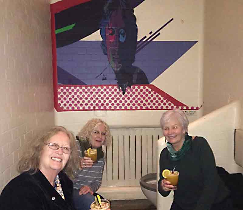 Guests enjoying a post tour cocktail in a cell where the Beatle was once in custody.