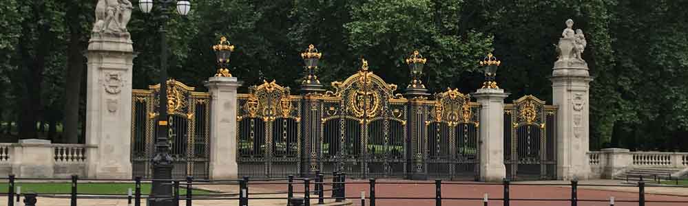 Ornate gilded entrance to Green Park.