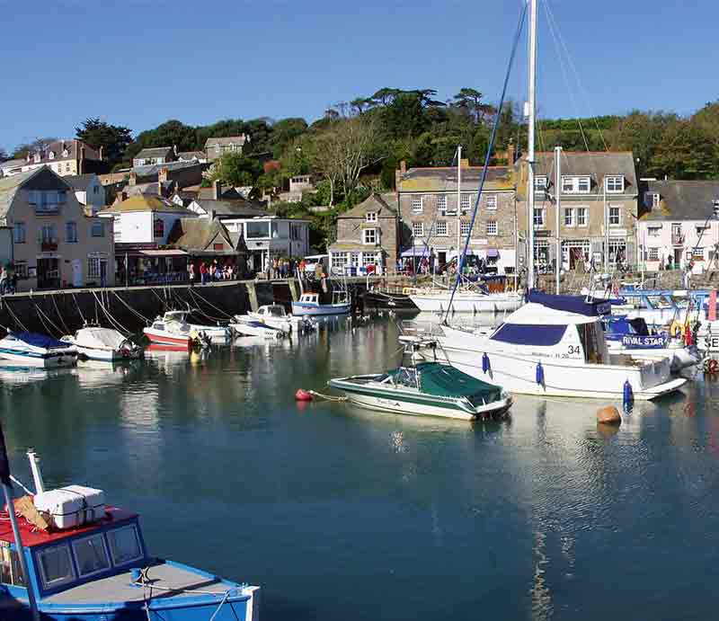 The port with fishing boats.