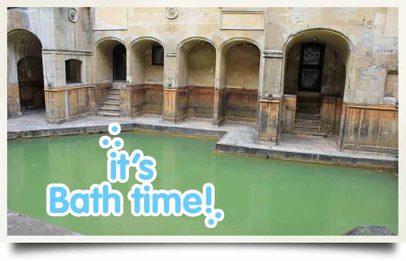 Roman baths with caption 