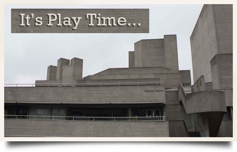 The Béton Brut (raw concrete) architecture with caption 'It's Play Time...'