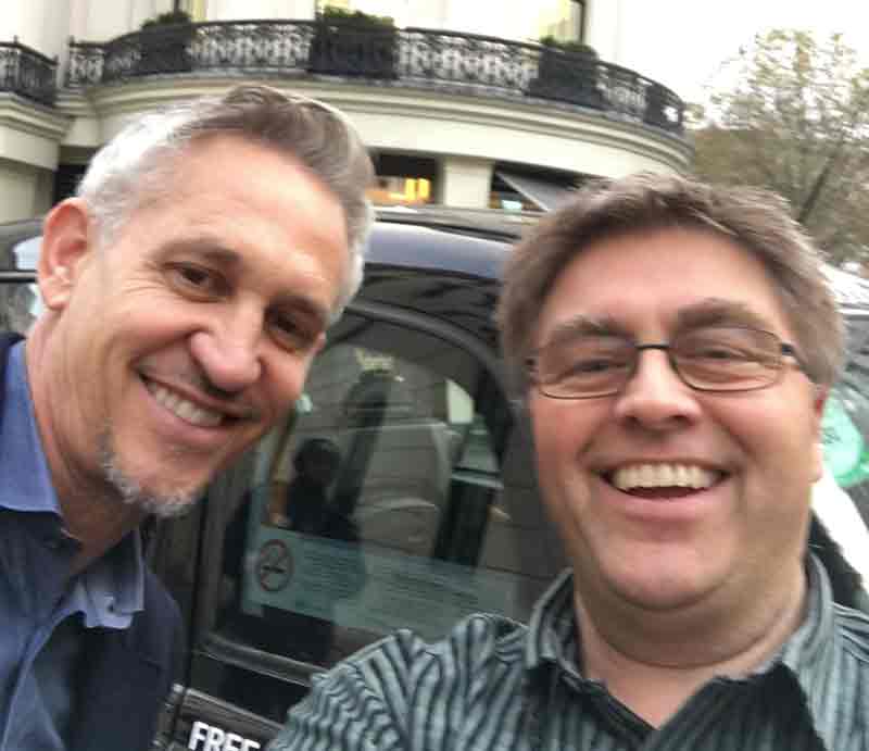 A selfie with Gary Lineker.